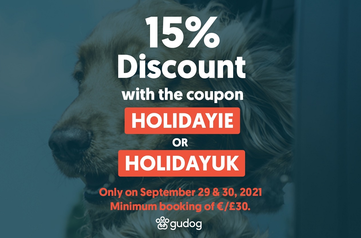 15% discount when booking a sitter on Gudog